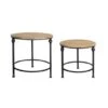Melrose Brown & Black Metal & Wood Round Table Set, 22" & 18" -Michaels Decor Sale D221722S 1