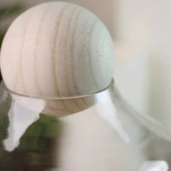 Northlight 7" Transparent Glass Hurricane With Decorative Wooden Lid -Michaels Decor Sale D236760S 2