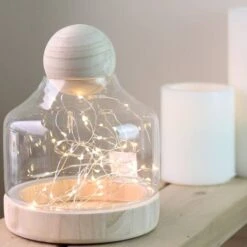 Northlight 7" Transparent Glass Hurricane With Decorative Wooden Lid -Michaels Decor Sale D236760S 5