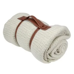 Northlight Ivory Knitted Throw Blanket With Carrying Band -Michaels Decor Sale D236865S 2