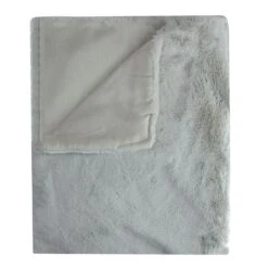 Northlight Gray Faux Fur Throw Blanket -Michaels Decor Sale D236866S 2