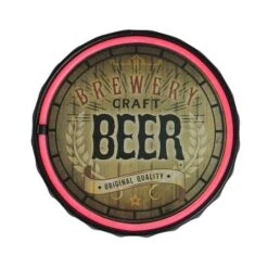 Northlight 12.5" Neon LED Lighted Beer Bottle Cap Wall Sign
