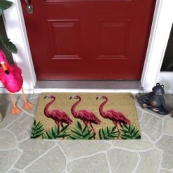 Northlight Pink & Green Flamingo Doormat -Michaels Decor Sale D237011S 3