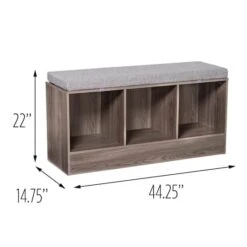 Honey Can Do Farmhouse Gray Entryway Bench With Storage Shelves -Michaels Decor Sale D238835S 4