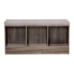 Honey Can Do Farmhouse Gray Entryway Bench With Storage Shelves -Michaels Decor Sale D238835S 6