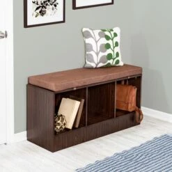 Honey Can Do Deep Espresso Entryway Bench With Storage Shelves -Michaels Decor Sale D238837S 3