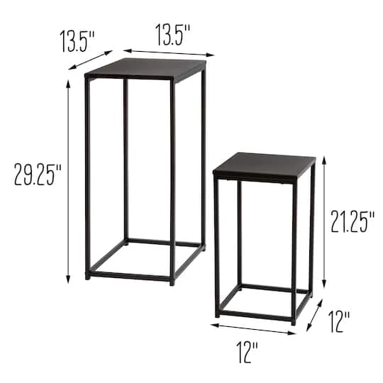 Honey Can Do Square Black Side Tables Set 7 Honey Can Do Square Black Side Tables Set - Image 5