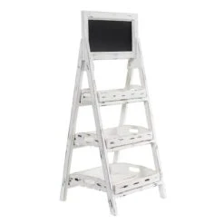 3-Tier White Washed Farmhouse Stand With Chalkboard -Michaels Decor Sale D293136S 2
