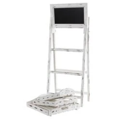 3-Tier White Washed Farmhouse Stand With Chalkboard -Michaels Decor Sale D293136S 5