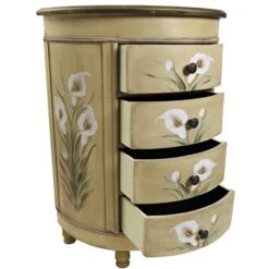 4-Drawer Antique Accessory Table With Calla Lily Floral Art -Michaels Decor Sale D293137S 18