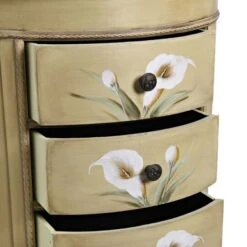 4-Drawer Antique Accessory Table With Calla Lily Floral Art -Michaels Decor Sale D293137S 22