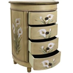 4-Drawer Antique Accessory Table With Calla Lily Floral Art -Michaels Decor Sale D293137S 23