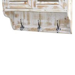 2.5ft. White Washed Wall Cabinet With Hooks -Michaels Decor Sale D293141S 5