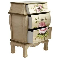 3-Drawer Antique Night Stand With Floral Art -Michaels Decor Sale D293146S 12
