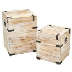 Decorative White Wash Storage Box Trunks Set -Michaels Decor Sale D293147S 2