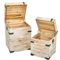 Decorative White Wash Storage Box Trunks Set -Michaels Decor Sale D293147S 3