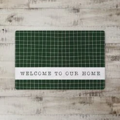 Dark Green And White Pencil Grid Floor Mat -Michaels Decor Sale D294882S 2