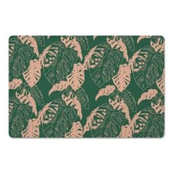 Painted Monstera Leaves Floor Mat