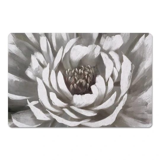 Gray Painterly Bloom Floor Mat 4 Gray Painterly Bloom Floor Mat - Image 2
