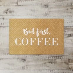 Yellow And White But First Coffee Floor Mat -Michaels Decor Sale D294950S 2