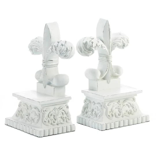 8.5" Fleur-De-Lis Decorative Bookends 3 8.5" Fleur-De-Lis Decorative Bookends