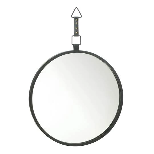 Round Mirror With Leather Strap 3 Round Mirror With Leather Strap