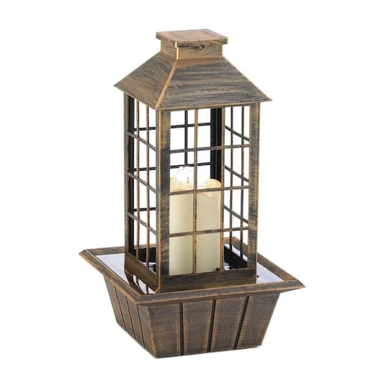 13.5" Bronzed Lantern LED Tabletop Fountain 5 13.5" Bronzed Lantern LED Tabletop Fountain - Image 3