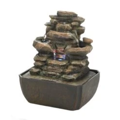 10.5" Tiered Rock Formation LED Tabletop Fountain 7 10.5" Tiered Rock Formation LED Tabletop Fountain -Michaels Decor Sale D296935S 2