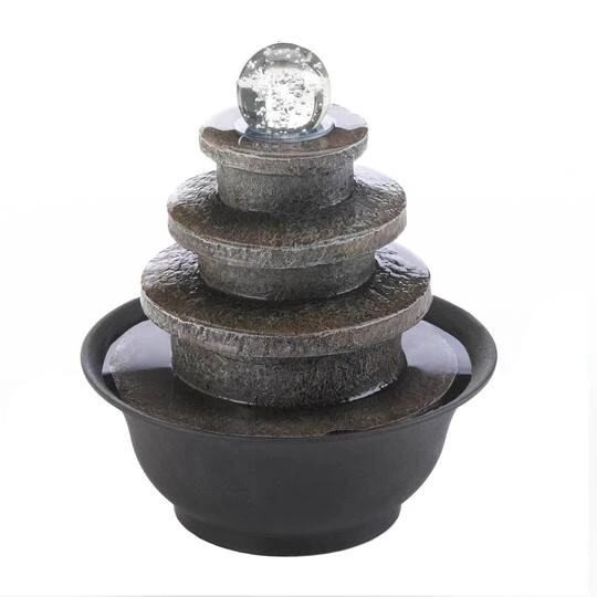 9.5" Tiered Round LED Tabletop Fountain 4 9.5" Tiered Round LED Tabletop Fountain - Image 2