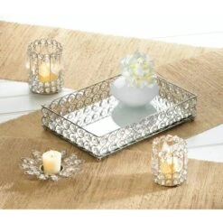 13" Shimmer Rectangular Jeweled Tray 7 13" Shimmer Rectangular Jeweled Tray -Michaels Decor Sale D296958S 2