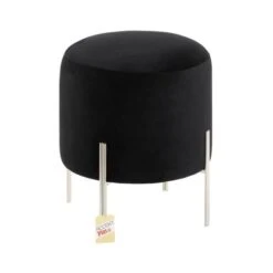 18" Modern Black Velvet Stool 8 18" Modern Black Velvet Stool -Michaels Decor Sale D297121S 2
