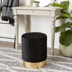 16.5" Black Velvet Stool 11 16.5" Black Velvet Stool -Michaels Decor Sale D297125S 4