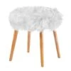 17.25" White Faux Fur Stool -Michaels Decor Sale D297126S 1
