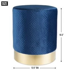 16.5" Navy Blue Velvet Stool -Michaels Decor Sale D297133S 8