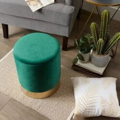 16.5" Green Velvet Stool -Michaels Decor Sale D297134S 6
