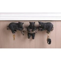 18.5" Black Bear Trio Hooks Wall Plaque -Michaels Decor Sale D298593S 2
