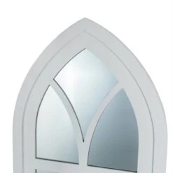 Glitzhome® 40" White Wooden Cathedral Windowpane Wall Mirror -Michaels Decor Sale D299671S 5