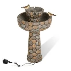 Glitzhome® 2ft. 2-Tier Stone-Like Outdoor Birdbath Fountain 17 Glitzhome® 2ft. 2-Tier Stone-Like Outdoor Birdbath Fountain -Michaels Decor Sale D303612S 6