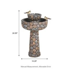 Glitzhome® 2ft. 2-Tier Stone-Like Outdoor Birdbath Fountain 19 Glitzhome® 2ft. 2-Tier Stone-Like Outdoor Birdbath Fountain -Michaels Decor Sale D303612S 8