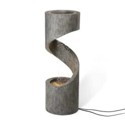 Glitzhome® 3.5ft. Curving Shaped Outdoor LED Fountain Gray