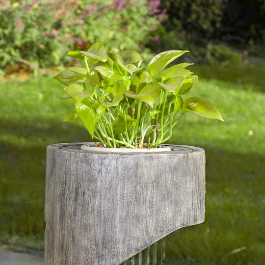 Glitzhome® 3.5ft. Curving Shaped Outdoor LED Fountain Gray 8 Glitzhome® 3.5ft. Curving Shaped Outdoor LED Fountain Gray - Image 6