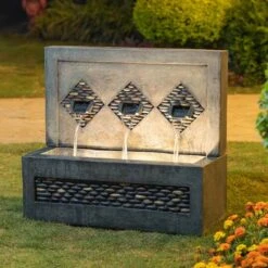 Glitzhome® 2.5ft. Faux Concrete And Pebbles Outdoor LED Fountain -Michaels Decor Sale D303616S 3
