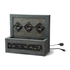 Glitzhome® 2.5ft. Faux Concrete And Pebbles Outdoor LED Fountain -Michaels Decor Sale D303616S 6