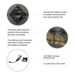 Glitzhome® 2.5ft. Faux Concrete And Pebbles Outdoor LED Fountain -Michaels Decor Sale D303616S 7