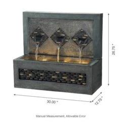 Glitzhome® 2.5ft. Faux Concrete And Pebbles Outdoor LED Fountain -Michaels Decor Sale D303616S 8