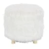 19" White Faux Fur Contemporary Stool -Michaels Decor Sale D304093S 1