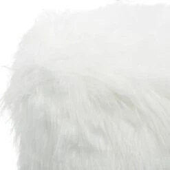19" White Faux Fur Contemporary Stool -Michaels Decor Sale D304093S 4