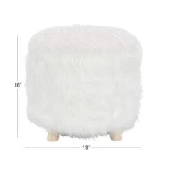 19" White Faux Fur Contemporary Stool -Michaels Decor Sale D304093S 6