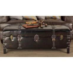 Dark Brown Cedar Traditional Storage Bench Set -Michaels Decor Sale D304103S 5