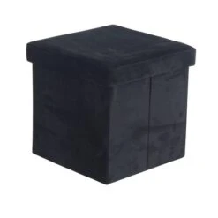 17" Modern Fabric Storage Stool Black -Michaels Decor Sale D304111S 4